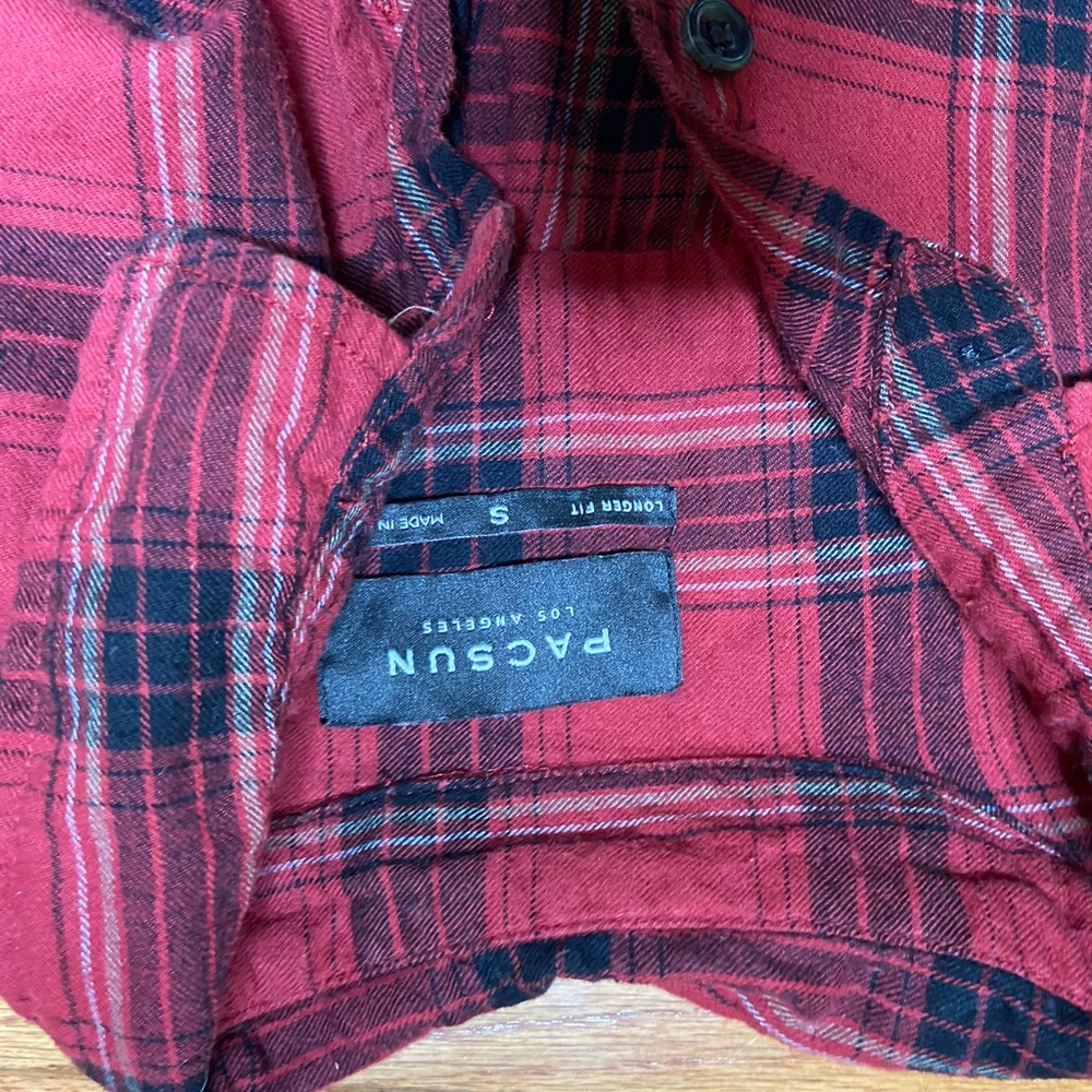 Red Plaid button down - Picture 2 of 2